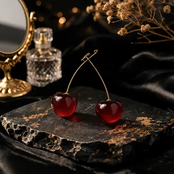 Red_&_Burgundy_Alloy_Drop_&_Dangle_Earrings_For_Women