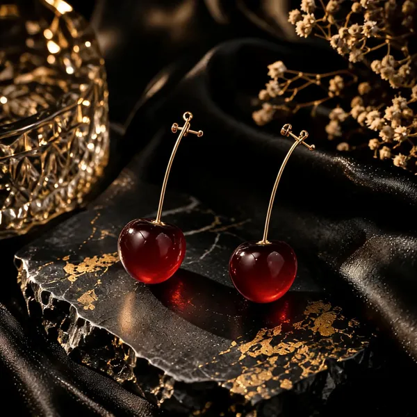 Red_&_Burgundy_Alloy_Drop_&_Dangle_Earrings_For_Women