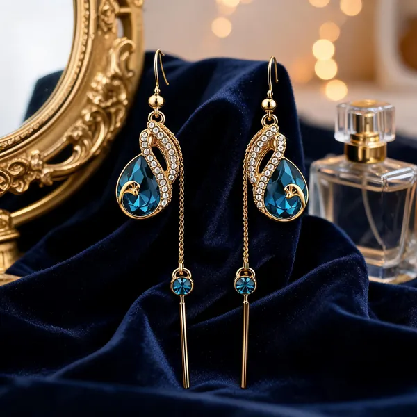 Gold_&_BluE_Alloy_Drop_&_Dangle_Earrings_For_Women