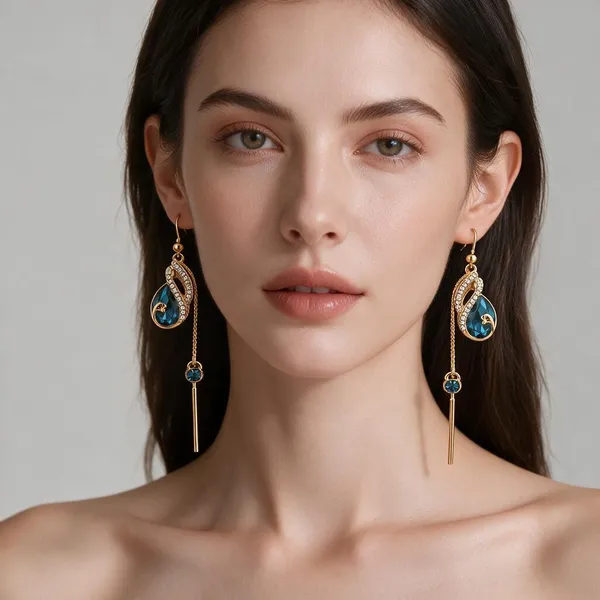 Gold_&_BluE_Alloy_Drop_&_Dangle_Earrings_For_Women