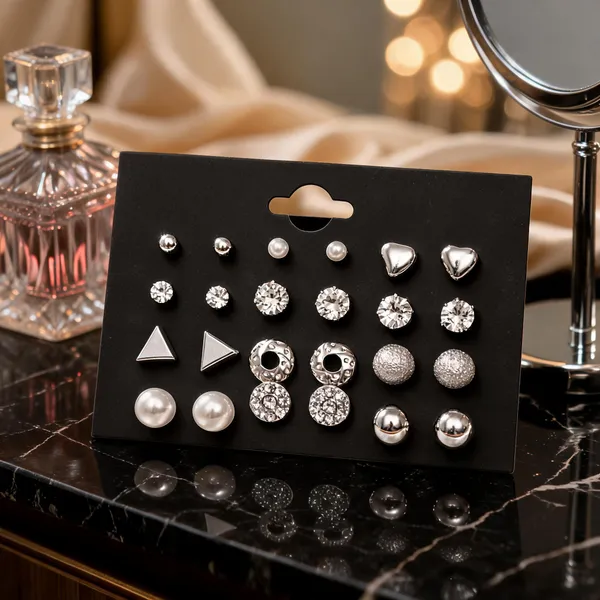 Silver_Alloy_Stud_Earrings_For_Women_(Pack_of_11_)