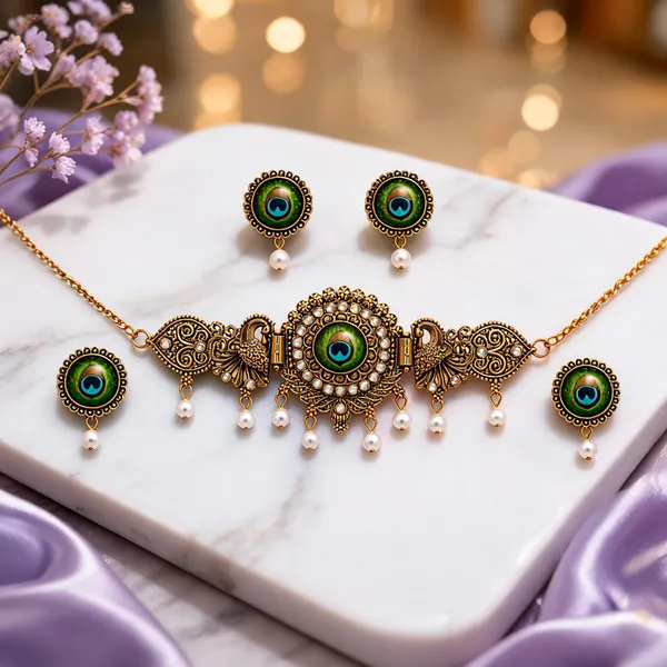 Gold_Pearl_Necklace_Set_For_Women