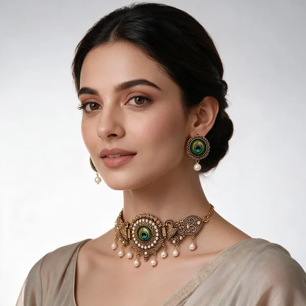 Gold_Pearl_Necklace_Set_For_Women