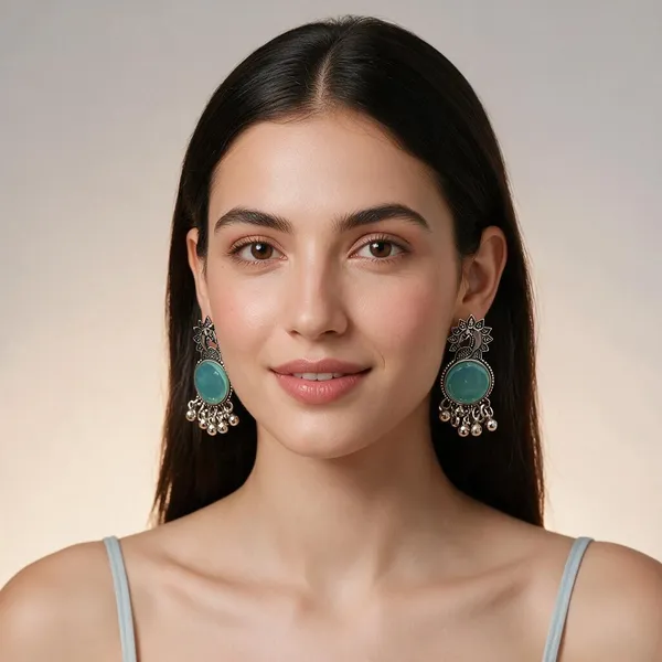 Silver_&_Blue_Alloy_Drop_&_Dangle_Earrings_For_Women