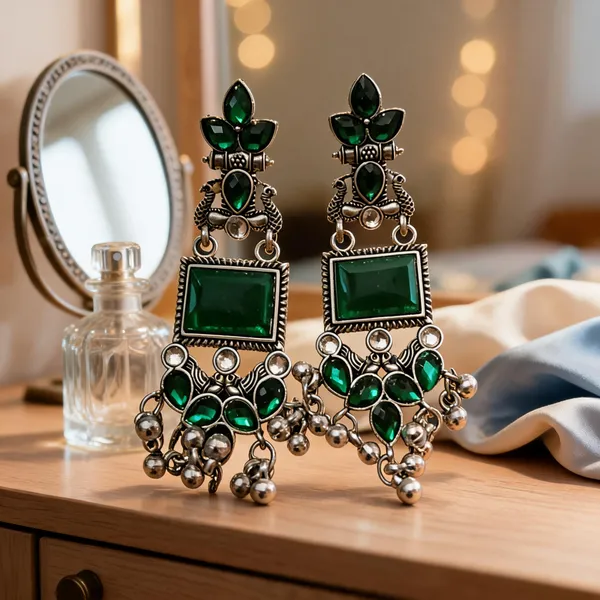 Green_Alloy_Earrings_For_Women
