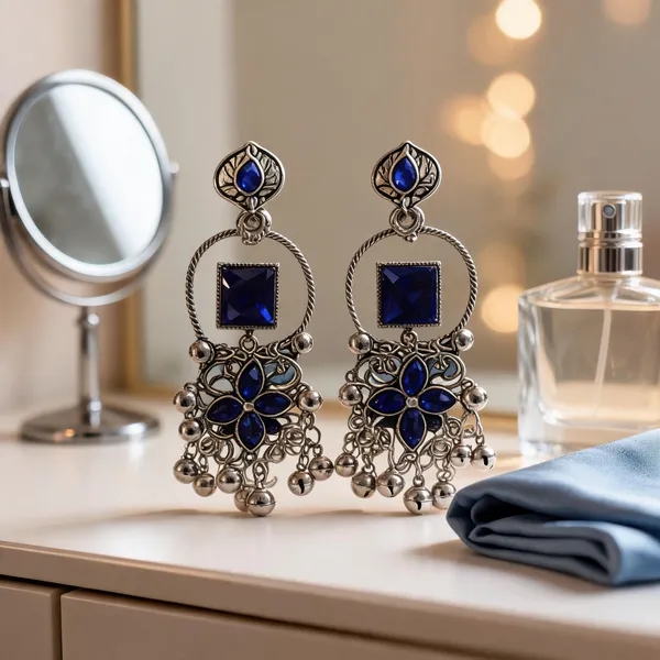 Blue_&_Turquoise_Alloy_Jhumka_Earrings_For_Women