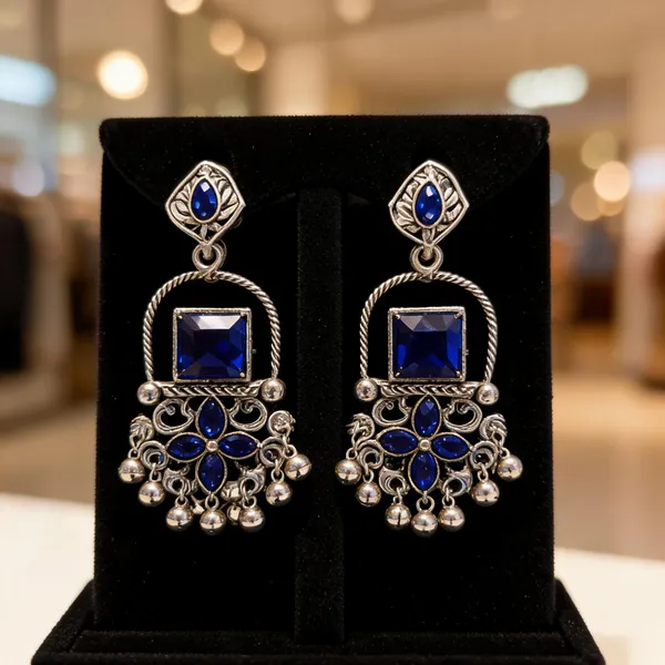 Blue_&_Turquoise_Alloy_Jhumka_Earrings_For_Women