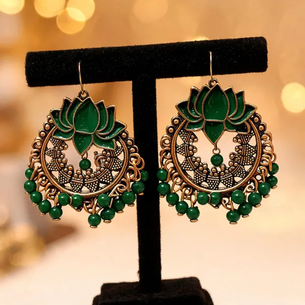 Green_Alloy_Drop_&_Dangle_Earrings_For_Women