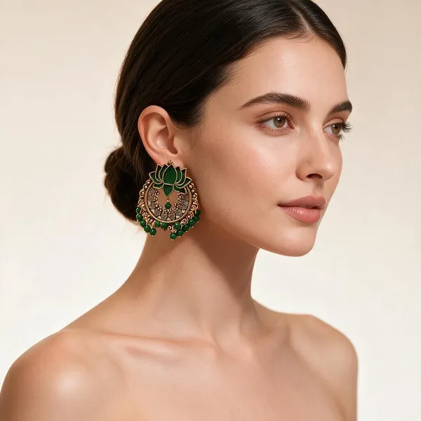 Green_Alloy_Drop_&_Dangle_Earrings_For_Women