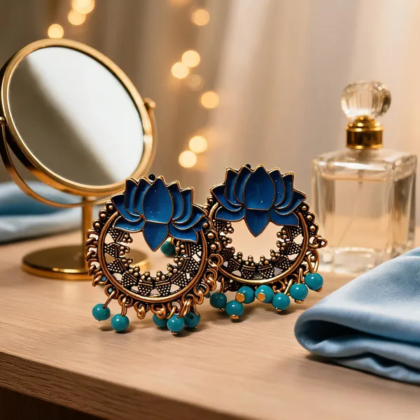 Blue_&_Turquoise_Alloy_Jhumka_Earrings_For_Women