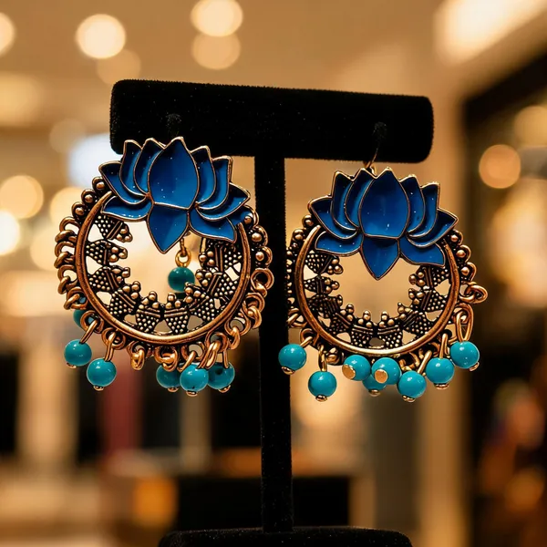 Blue_&_Turquoise_Alloy_Jhumka_Earrings_For_Women