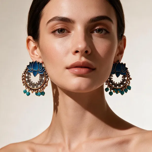 Blue_&_Turquoise_Alloy_Jhumka_Earrings_For_Women
