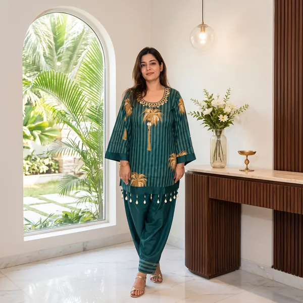 Green_Printed_Ethnic_Kurta_Set_for_Women