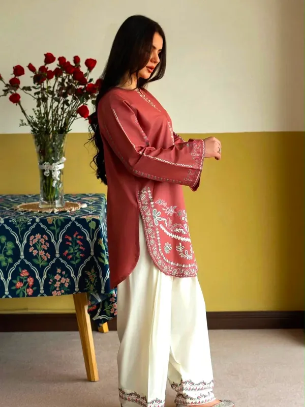 Maroon_Cotton_Straight_Kurta_Set_For_Women