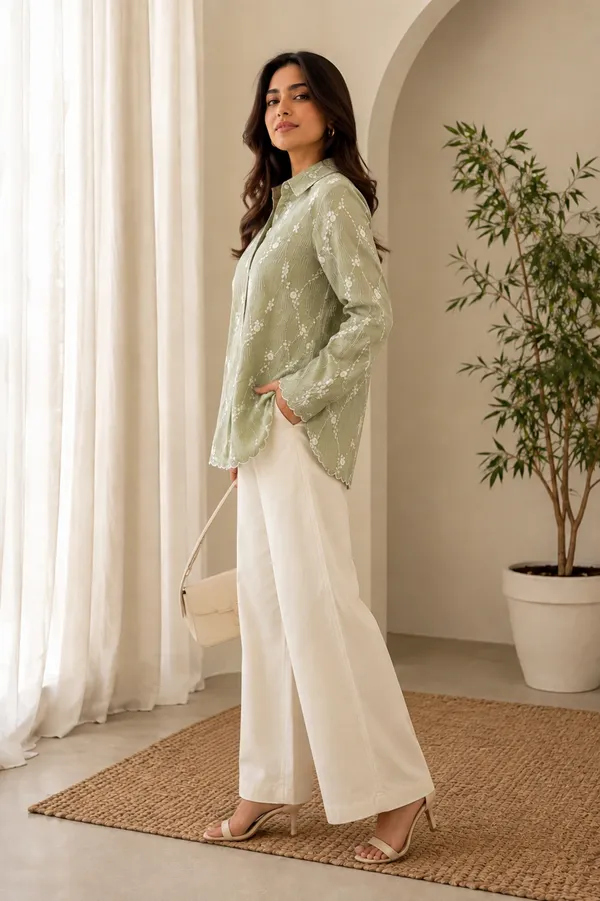 Green_Organza_Relaxed_Fit_Embroidered_Top_For_Women