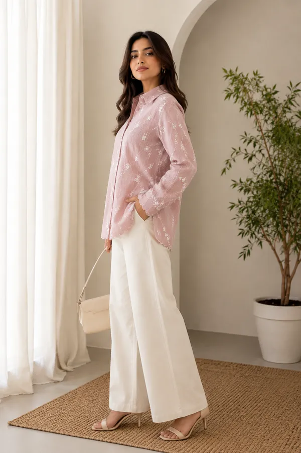 Pink_Organza_Relaxed_Fit_Embroidered_Shirt_For_Women