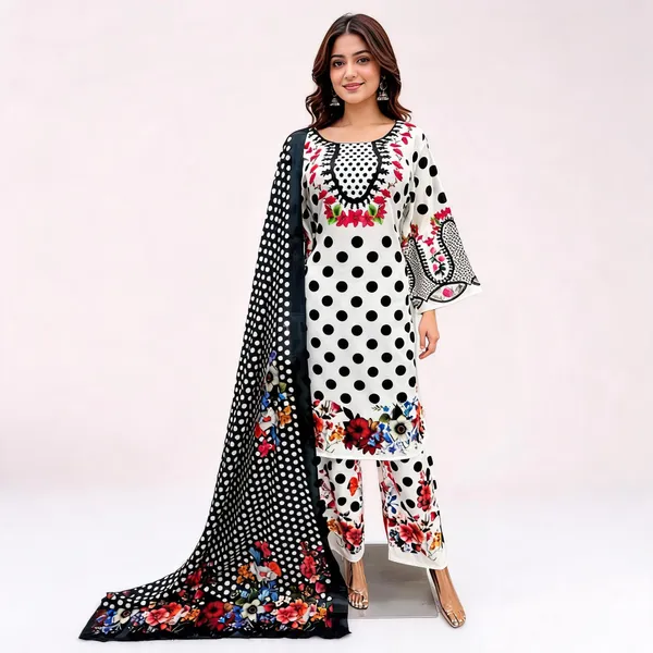White_Satin_Printed_Straight_Suit_Set_For_Women