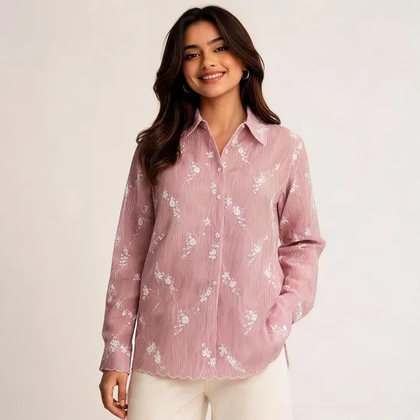 Pink_Organza_Relaxed_Fit_Embroidered_Shirt_For_Women