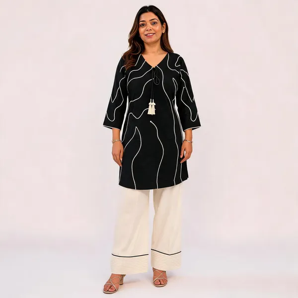 Black_Cotton_Printed_Straight_Kurta_Set_For_Women