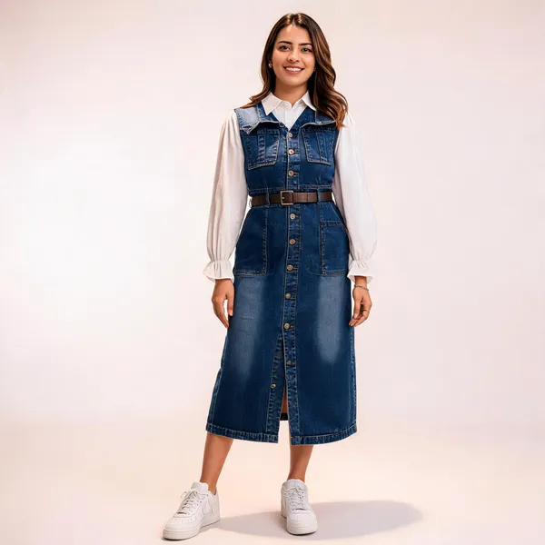 Blue_Denim_Belted_Pinafore_Midi_Dress_For_Women