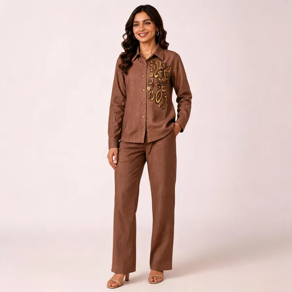 Brown_Linen_Cotton_Relaxed_Fit_Co-Ord_Set_For_Women