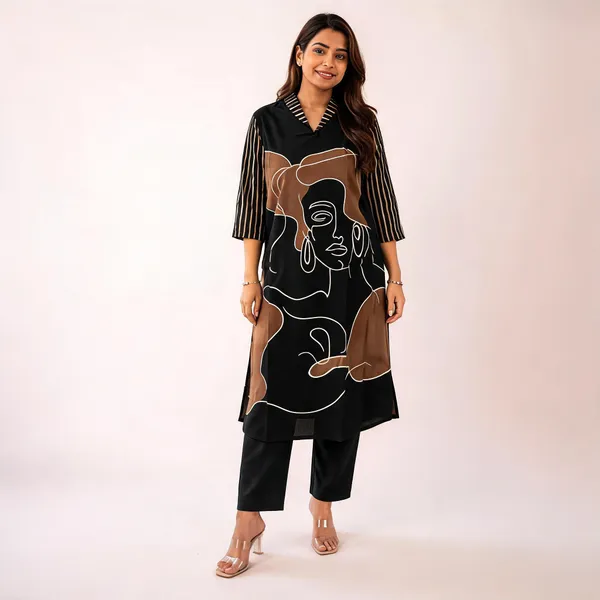 Black_Silk_Abstract_Printed_Straight_Kurta_Set_For_Women