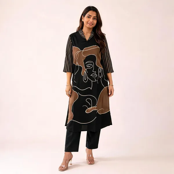 Black_Silk_Abstract_Printed_Straight_Kurta_Set_For_Women