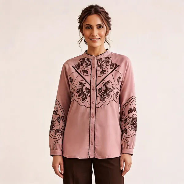 Pink_Blended_Floral_Printed_Shirt_For_Women