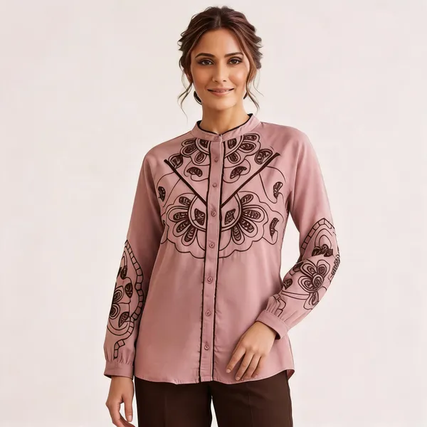 Pink_Blended_Floral_Printed_Shirt_For_Women