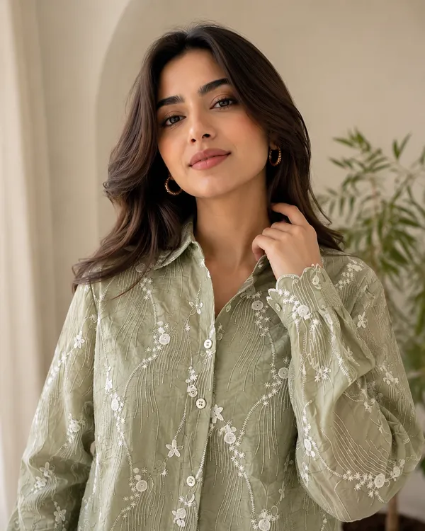 Green_Organza_Relaxed_Fit_Embroidered_Top_For_Women
