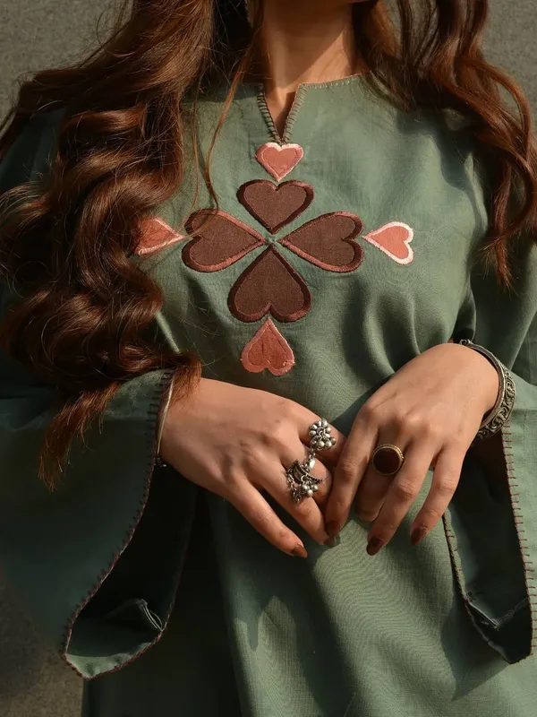 Green_Cotton_A-Line_Embroidered_Kurta_For_Women