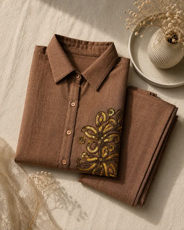 Brown_Linen_Cotton_Relaxed_Fit_Co-Ord_Set_For_Women
