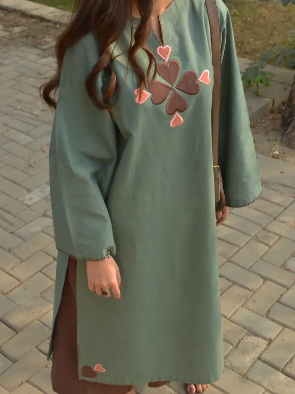 Green_Cotton_A-Line_Embroidered_Kurta_For_Women