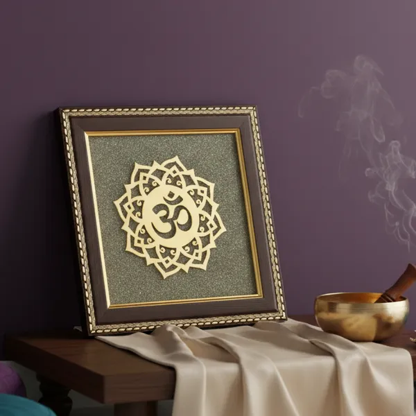 Om_Symbol_Raw_Pyrite_Frame