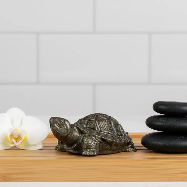 Vastu_Pyrite_Tortoise_With_Free_Raw_Selenite_Plate_Default_Title
