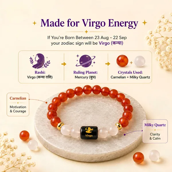 Virgo_Zodiac_Bracelet_Carnelian_Clear_Quartz_Kanya_Rashi