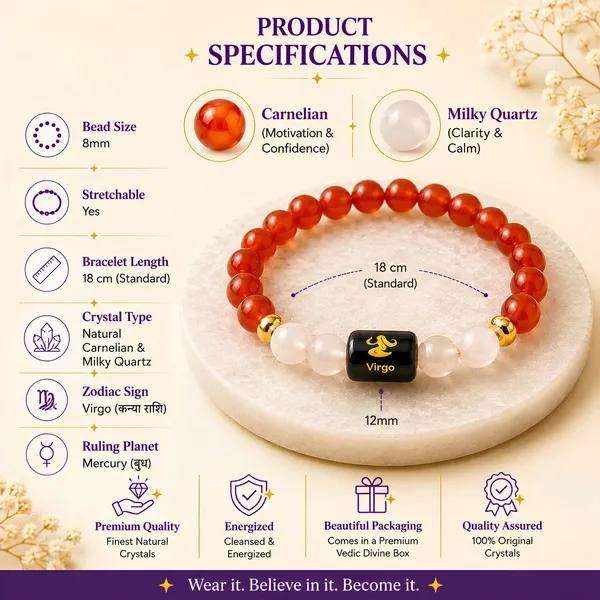 Virgo_Zodiac_Bracelet_Carnelian_Clear_Quartz_Kanya_Rashi