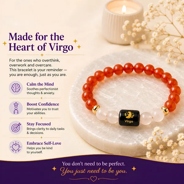 Virgo_Zodiac_Bracelet_Carnelian_Clear_Quartz_Kanya_Rashi