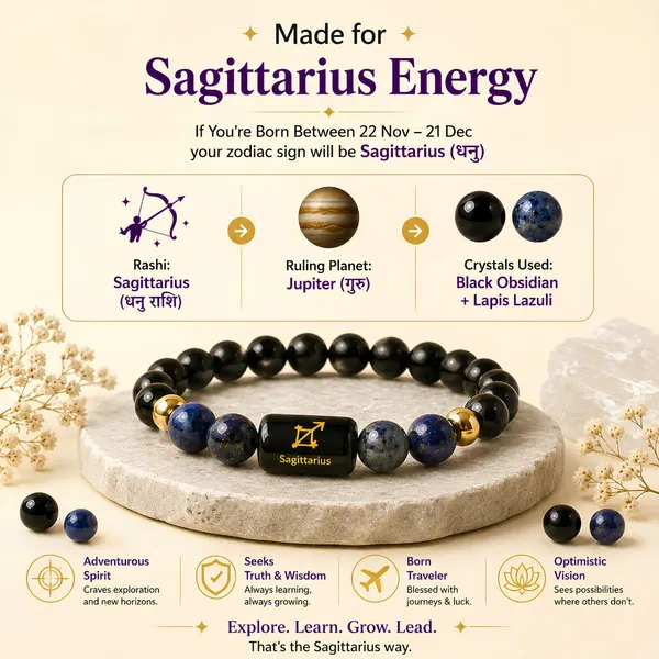 Sagittarius_Zodiac_Bracelet_Black_Obsidian_Lapis_Lazuli_Dhanu_Rashi