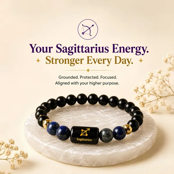 Sagittarius_Zodiac_Bracelet_Black_Obsidian_Lapis_Lazuli_Dhanu_Rashi