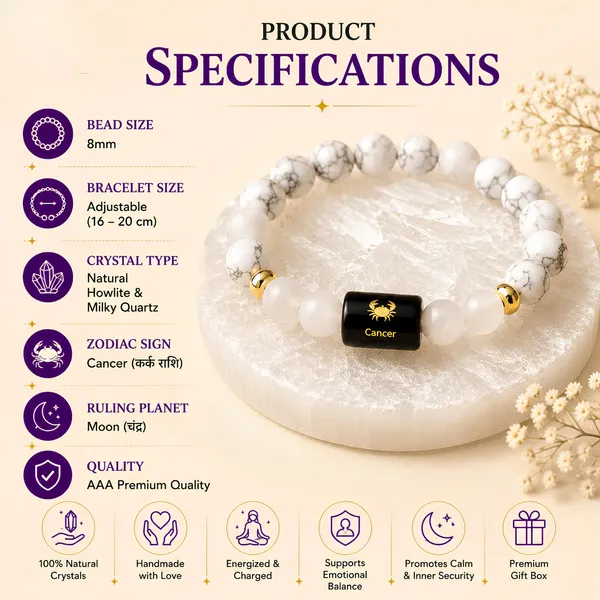 Cancer_Zodiac_Bracelet_Howlite_Clear_Quartz_Kark_Rashi