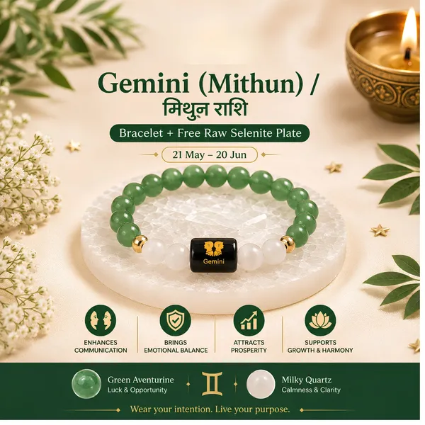 Gemini_Zodiac_Bracelet_Green_Aventurine_Clear_Quartz_Mithun_Rashi