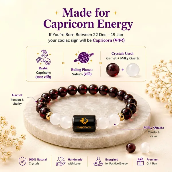 Capricorn_Zodiac_Bracelet_Garnet_Clear_Quartz_Makar_Rashi