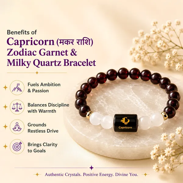 Capricorn_Zodiac_Bracelet_Garnet_Clear_Quartz_Makar_Rashi