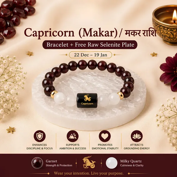 Capricorn_Zodiac_Bracelet_Garnet_Clear_Quartz_Makar_Rashi