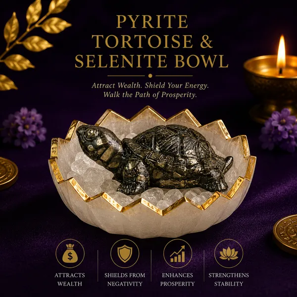 Pyrite_Tortoise_With_Selenite_Bowl