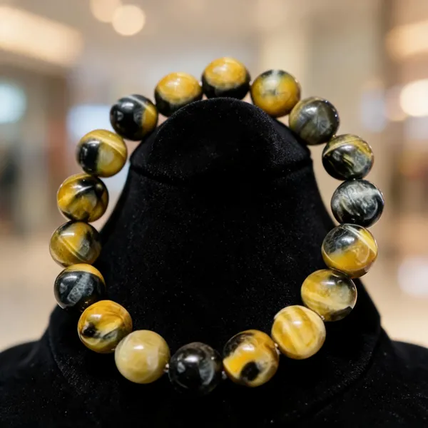 Yellow_Black_Beaded_Stretch_Bracelet