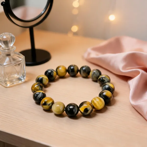 Yellow_Black_Beaded_Stretch_Bracelet