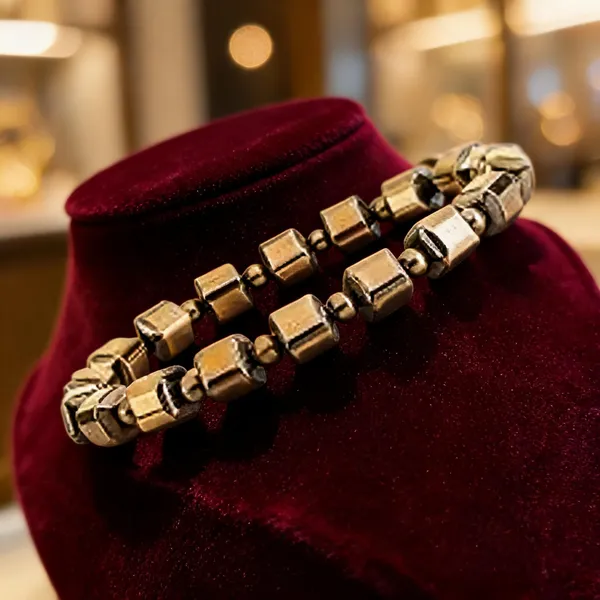 Gold_Tone_Beaded_Bracelet_For_Unisex