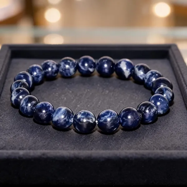Blue_Beaded_Stretch_Bracelet_For_Unisex_Wear